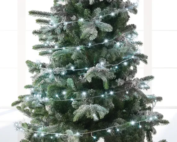 Светодиодная гирлянда с контроллером 13.5 м, 220V., 180 белые и холодных белых LED ламп, белый ПВХ, Kaemingk (494124)