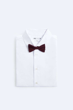 ZARA ШЕЛКОВЫЙ ГАЛСТУК-БАБОЧКА, ГРАНАТОВЫЙ