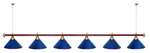 Лампа STARTBILLIARDS 6 пл. (плафоны зеленые,штанга золотая,фурнитура золото)