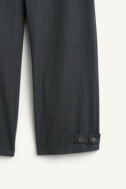 ZARA БРЮКИ СВОБОДНОГО КРОЯ ИЗ СТРУЯЩЕЙСЯ ВИСКОЗНОЙ ТКАНИ, АНТРАЦИТОВО-СЕРЫЙ