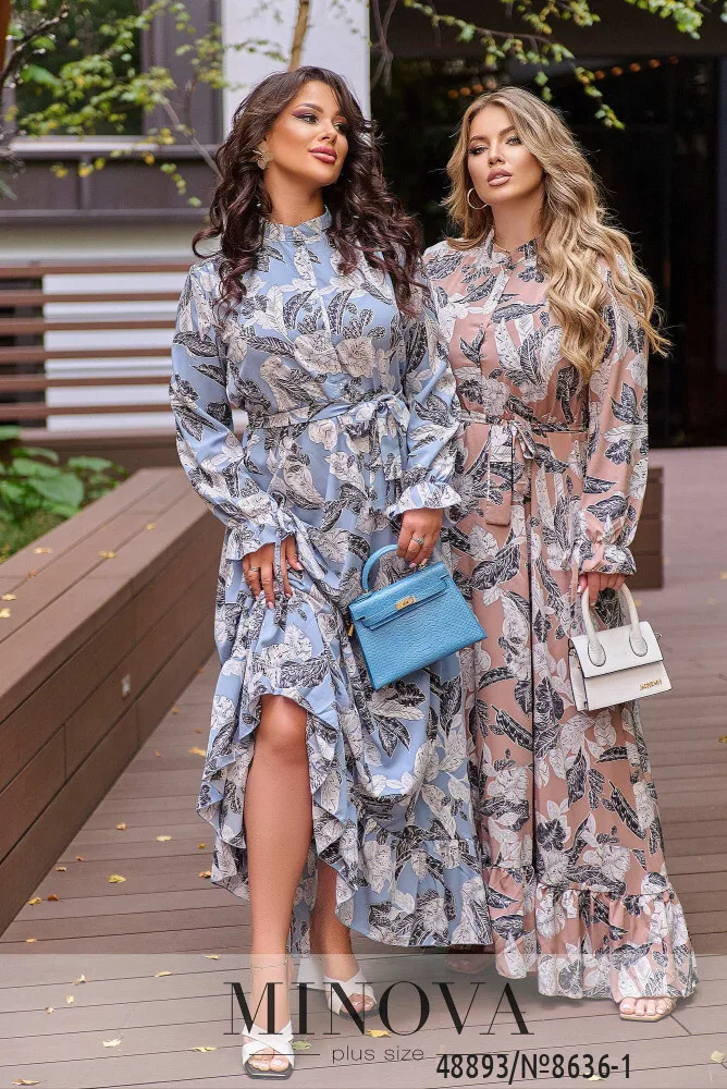 Платье 8636-голубой Minova