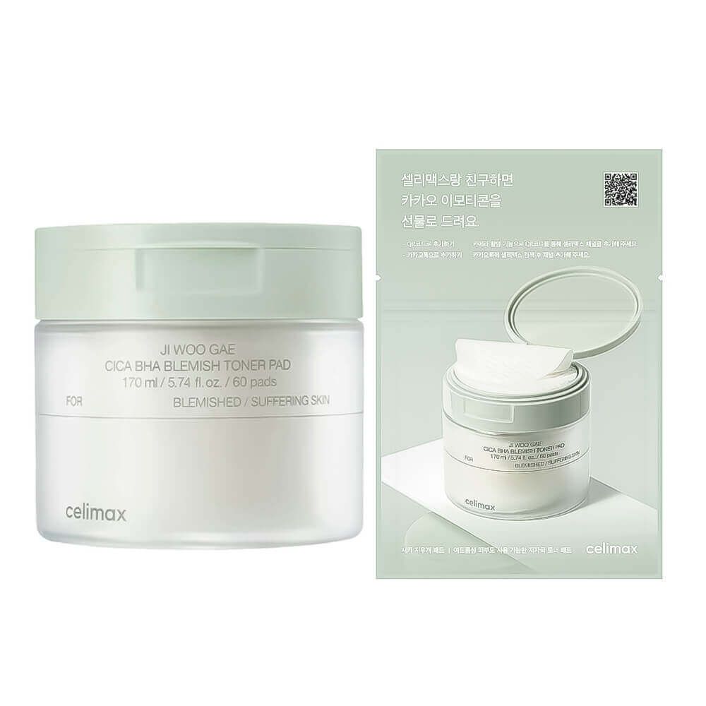 Пилинг-пэды от воспалений для проблемной кожи Celimax Ji Woo Gae Cica BHA Blemish Toner Pad