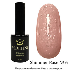 Каучуковая камуфлирующая база Moltini Shimmer Base №6, 12 ml