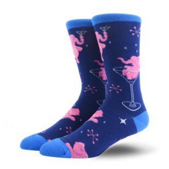 Носки "Розовые слоны", р-р 38-46 (синий)