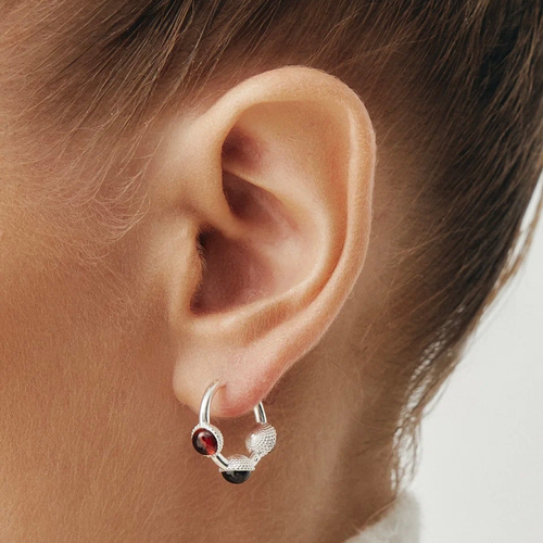 Серьги-кликеры КОЛТ с гранатами