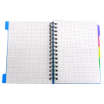 Тетрадь 120л., А5, клетка, Alingar "Colledge ruled", гребень, пластиковая обложка с информ окнами, цветные пластиковые разделители, ассорти 4 цвета