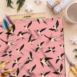 Ткань премиум интерлок ласточки в полете