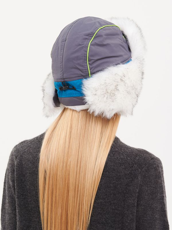 Шапка ушанка зимняя Siberia Lady ткань Breathable цвет Бирюза/Серый