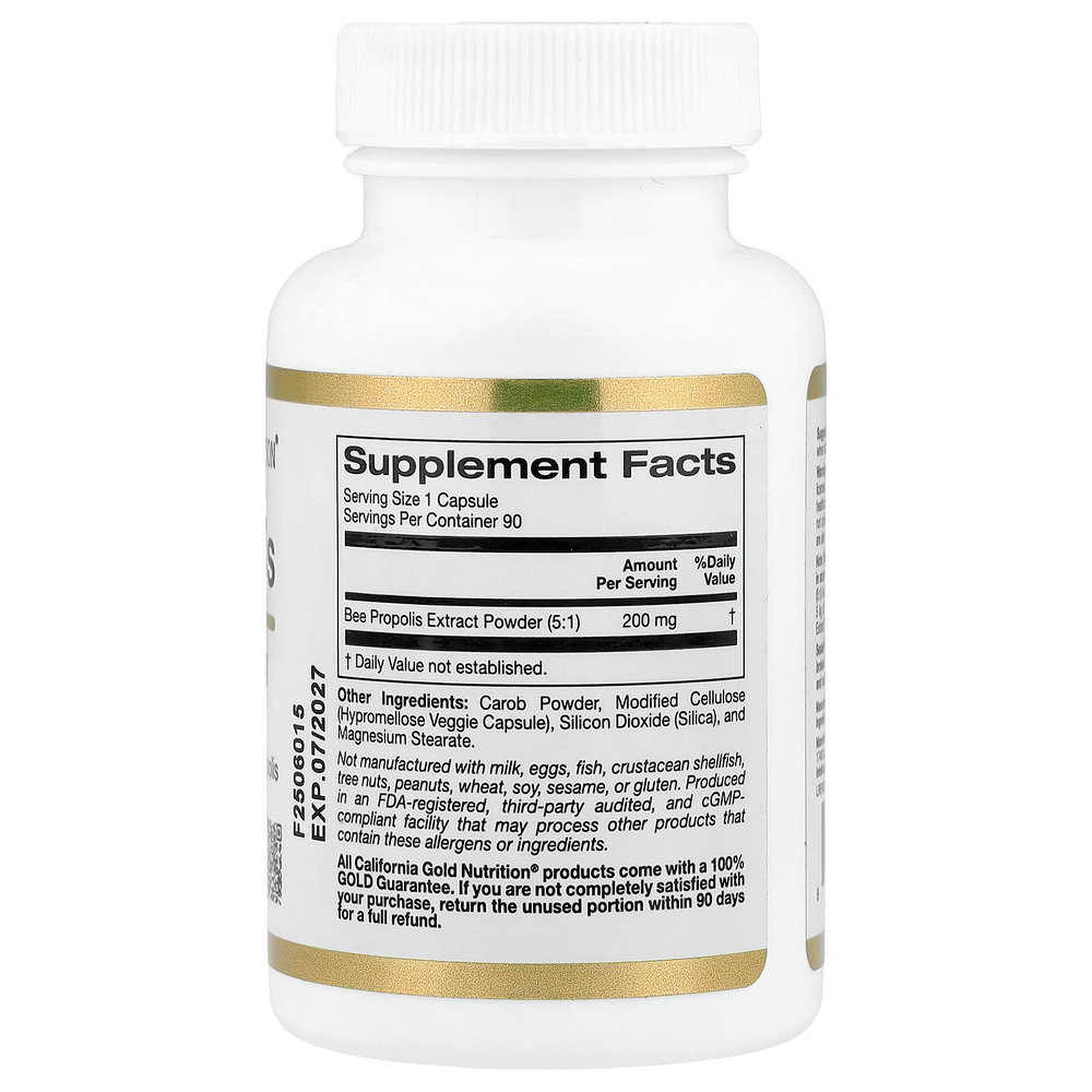 California Gold Nutrition, пчелиный прополис, 1000 мг, 90 капсул