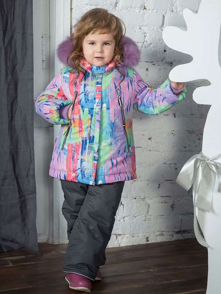 Комплект Влада р-р 86 принт сирень иск. мех Комплект Влада р-р 86 принт сирень иск. мех