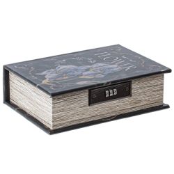 GAEM Шкатулка-книга с кодовым замком, L16 W7 H22 см