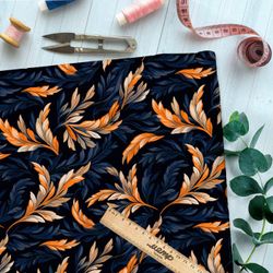 Ткань премиум флис фантазийные листья