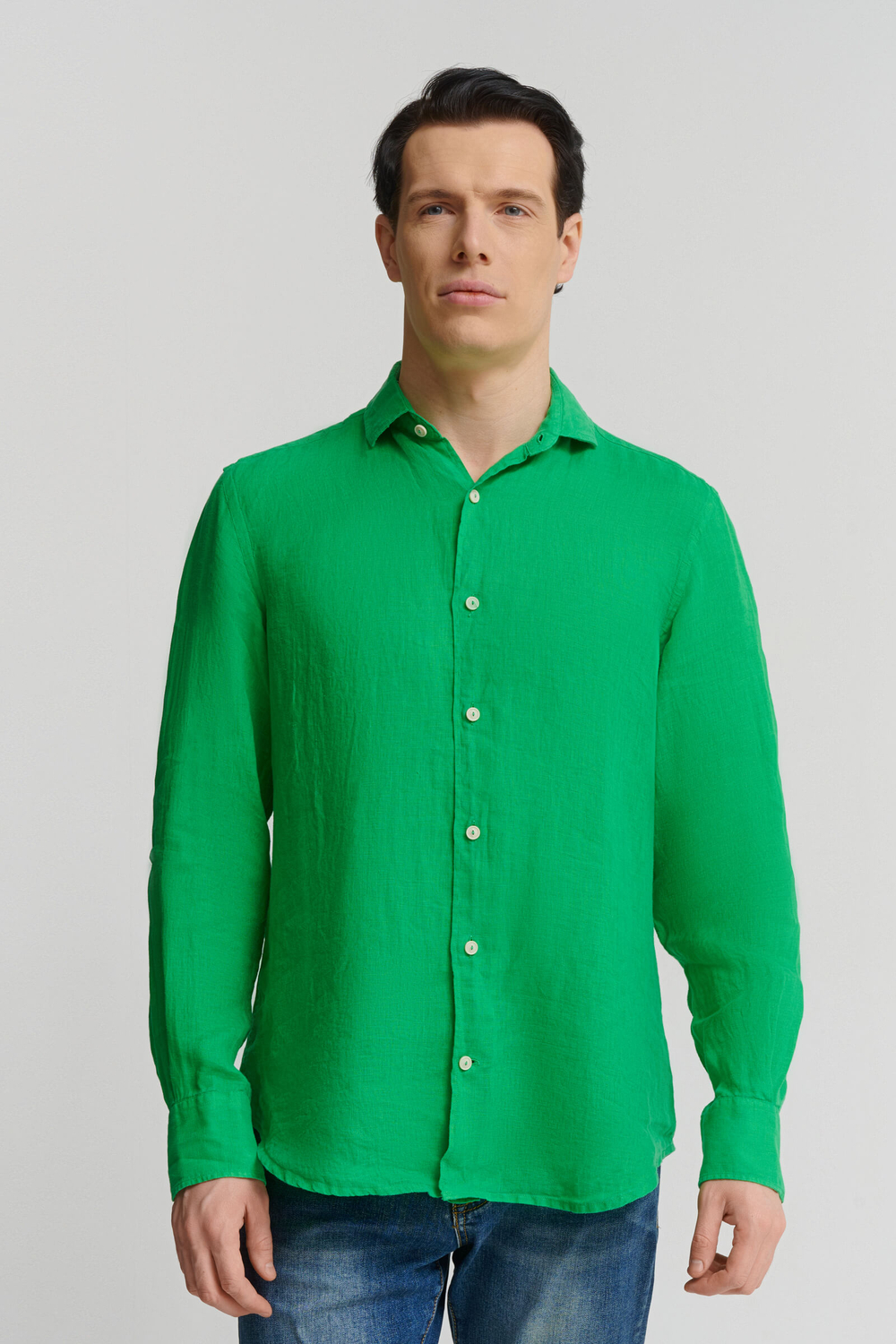 Рубашка муж. лен MC Saint Barth PAMPLONA 57 зеленый