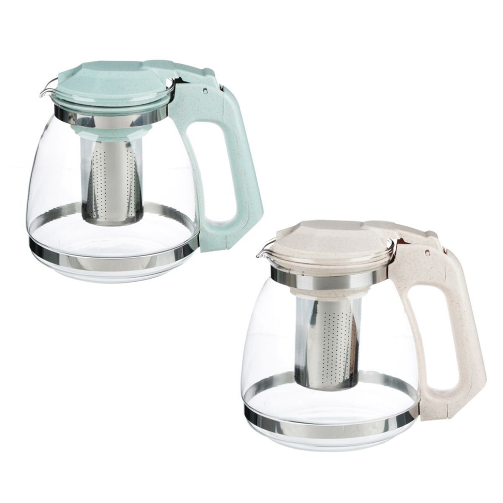 Чайник заварочный стекло, полипропилен, 1.5 л, с ситечком, Vettа, 850-197, в асс