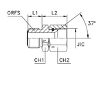 Адаптер AS D12 ORFS 13/16 - JIC 3/4