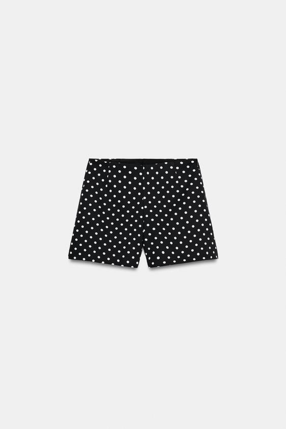 ZARA ШОРТЫ С ВЫСОКОЙ ПОСАДКОЙ, ЧЕРНЫЙ/ЭКРЮ