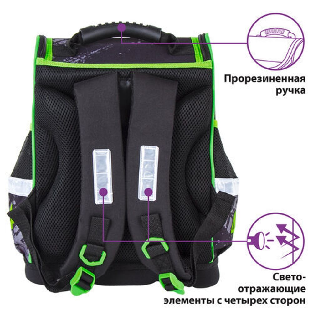 Ранец ЮНЛАНДИЯ WISE для начальной школы, Offroad, 37х29х15 см, 228814