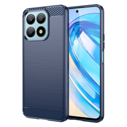 Чехол синего цвета на смартфон Honor X8A, серия Carbon с дизайном в стиле карбон от Caseport