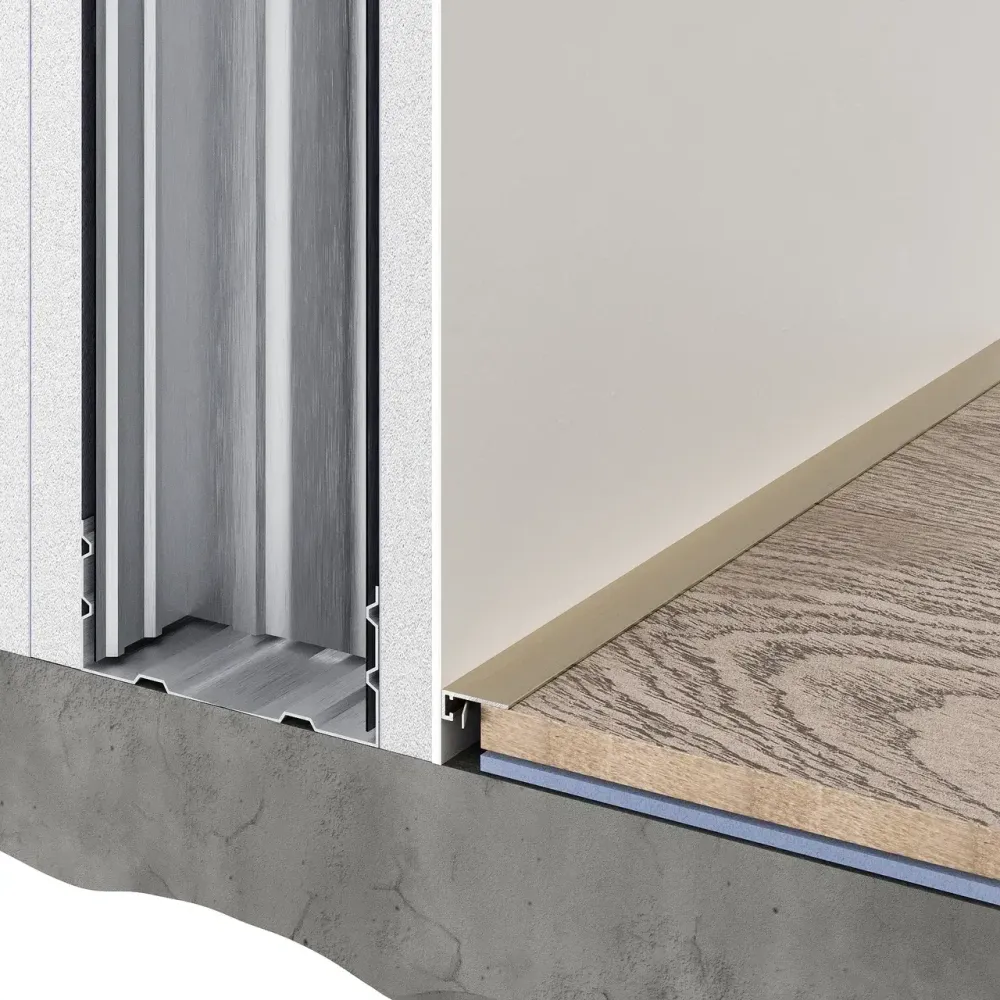 Микроплинтус анодированный латунный браш, 2000x15x6 мм