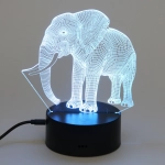 Светильник ночник «3D-Мамонт» на пластиковой подставке, с включателем USB