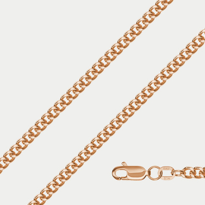 Цепь плетения "Гурмета" без вставок из розового золота 585 пробы (арт. НЦ 12-002 0.90)