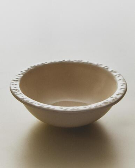 Zara Home миска из фаянса, цвет кремовый, 17 см