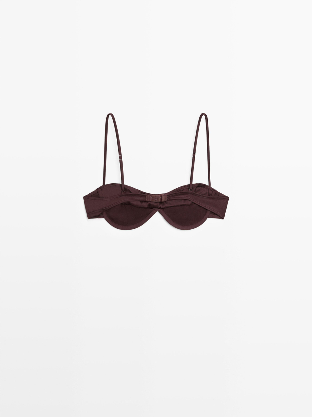 Massimo Dutti Топ-бандо с контрастной деталью, коричневый