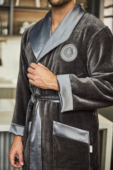 Халат мужской PAUL без капюшона Антрацит POLENS