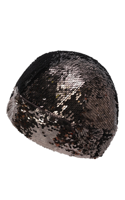 Шапочка с пайетками коричневая