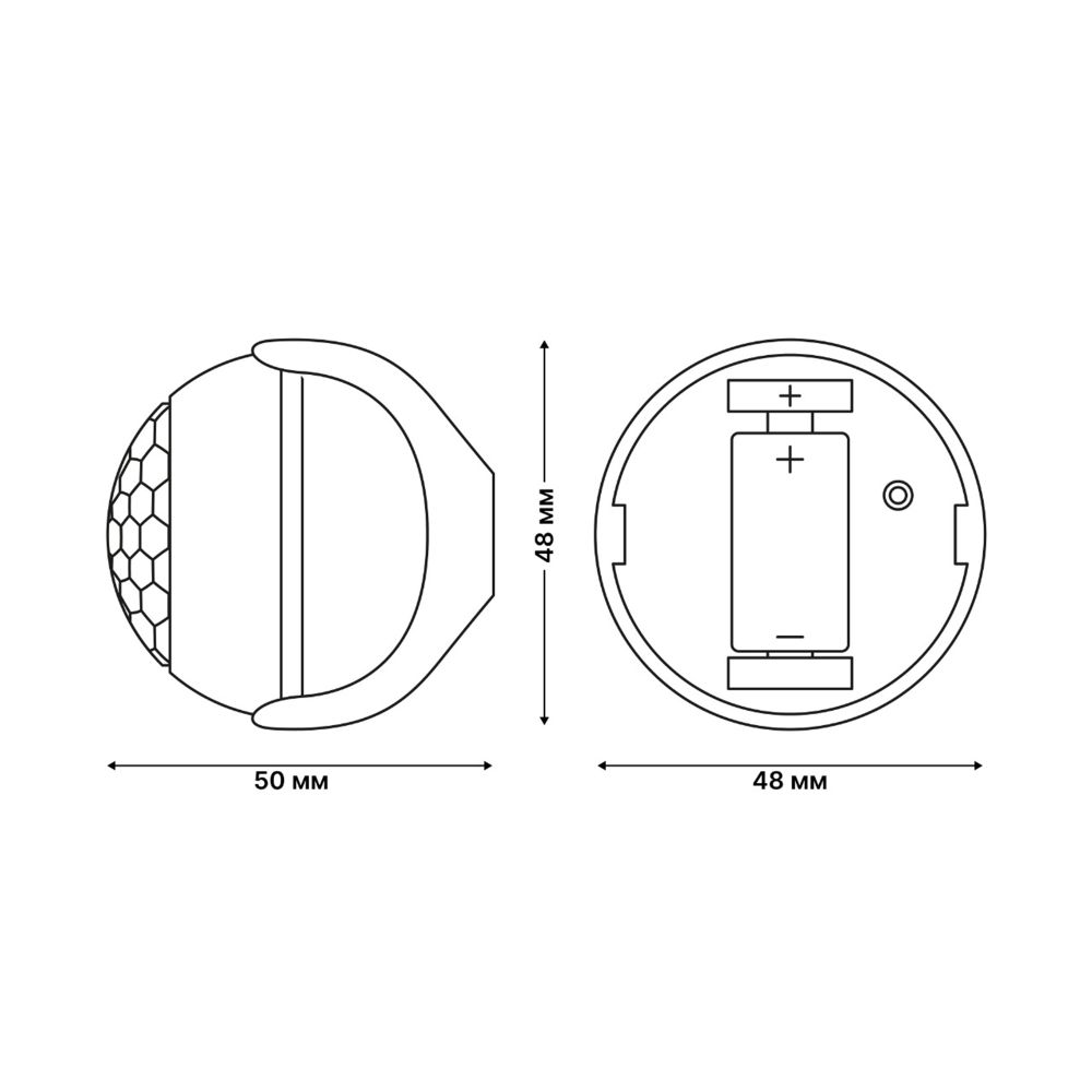 USN-A530 MS-WF WHITE Умный датчик присутствия Wi-Fi. на батарейке CR123A н-к. 7м. 110. Световое+PUSH оповещение. Накладной. Белый. Приложение UnielSmart. TM Uniel
