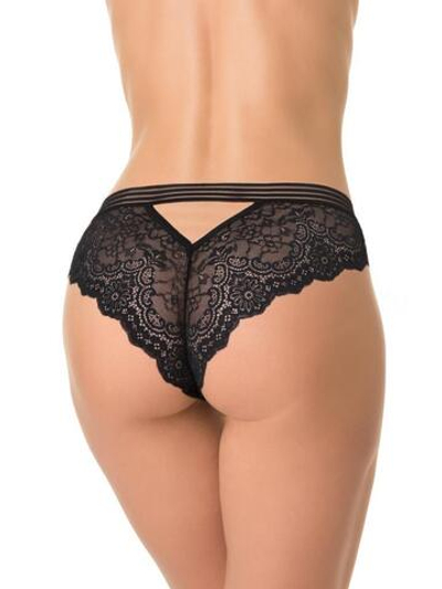 Соблазнительные кружевные трусики-бразилиана (Размер: S) (Цвет: красный)