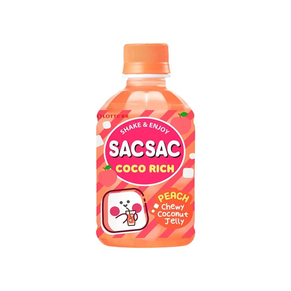 Напиток со вкусом персика с кусочками кокосового желе SacSac COCO Rich, 280 мл