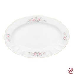 Блюдо овальное Bernadotte Серая роза золото 36 см