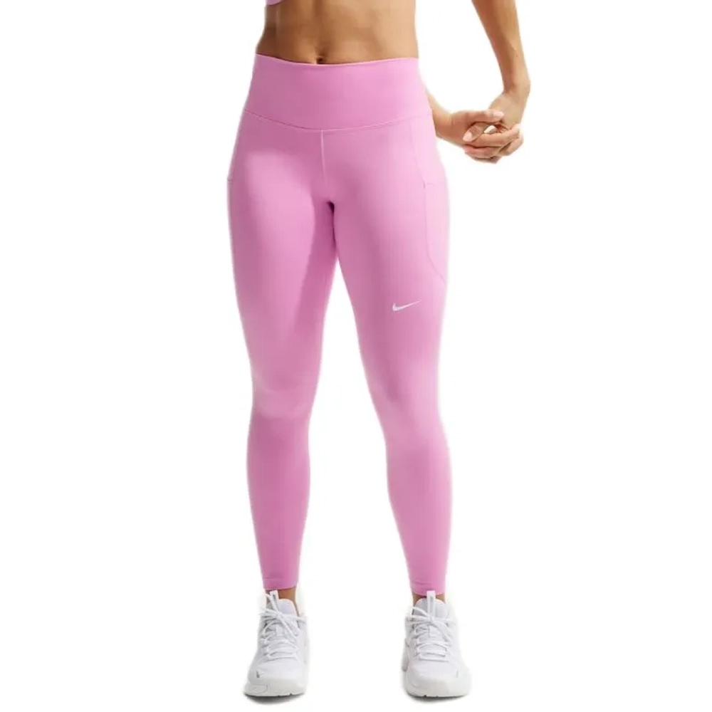 Леггинсы Nike Dri-Fit One 7/8 High-Rise - pink rise/white