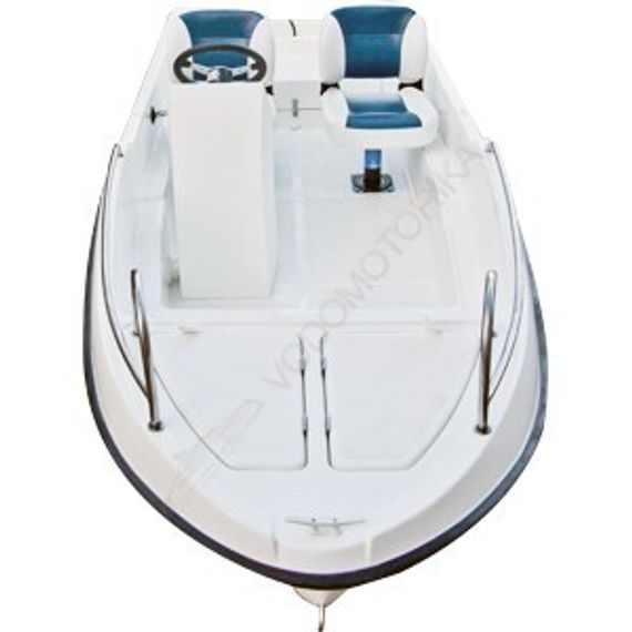 Лодка LAKER 410 пластиковая моторно-гребная белая с креслами и консолью