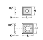 HM нож сменный 12x12x1.5 35° T04F-CR