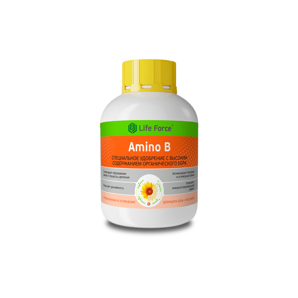 Жидкое удобрение с бором, гидроксикарбоновыми и аминокислотами Life Force Amino B бутылка 0,5 литра