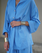 Блуза "Роскошь природы изо льна в голубом