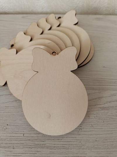 Деревянные заготовки для изготовления новогоднего шара, набор 10 шт, 11*8,5 см