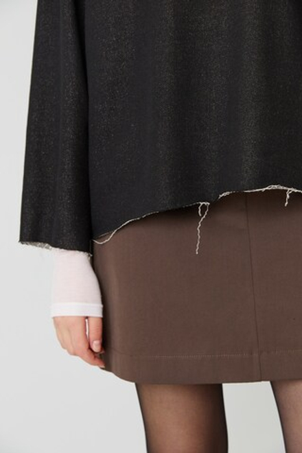 Объемный топ из черного футера