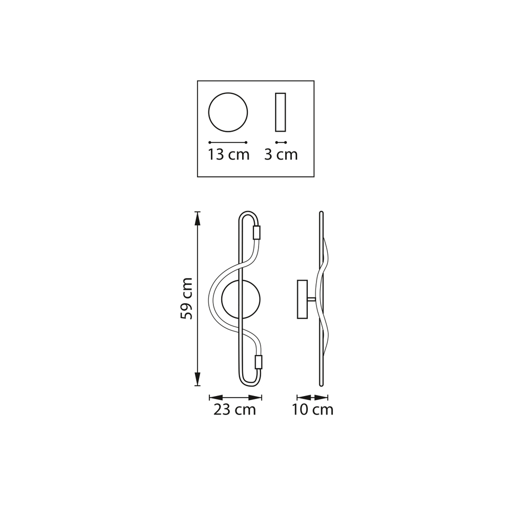 637653 Бра CORINTO 10W LED 690LM ЗОЛОТО 3000K IP20
