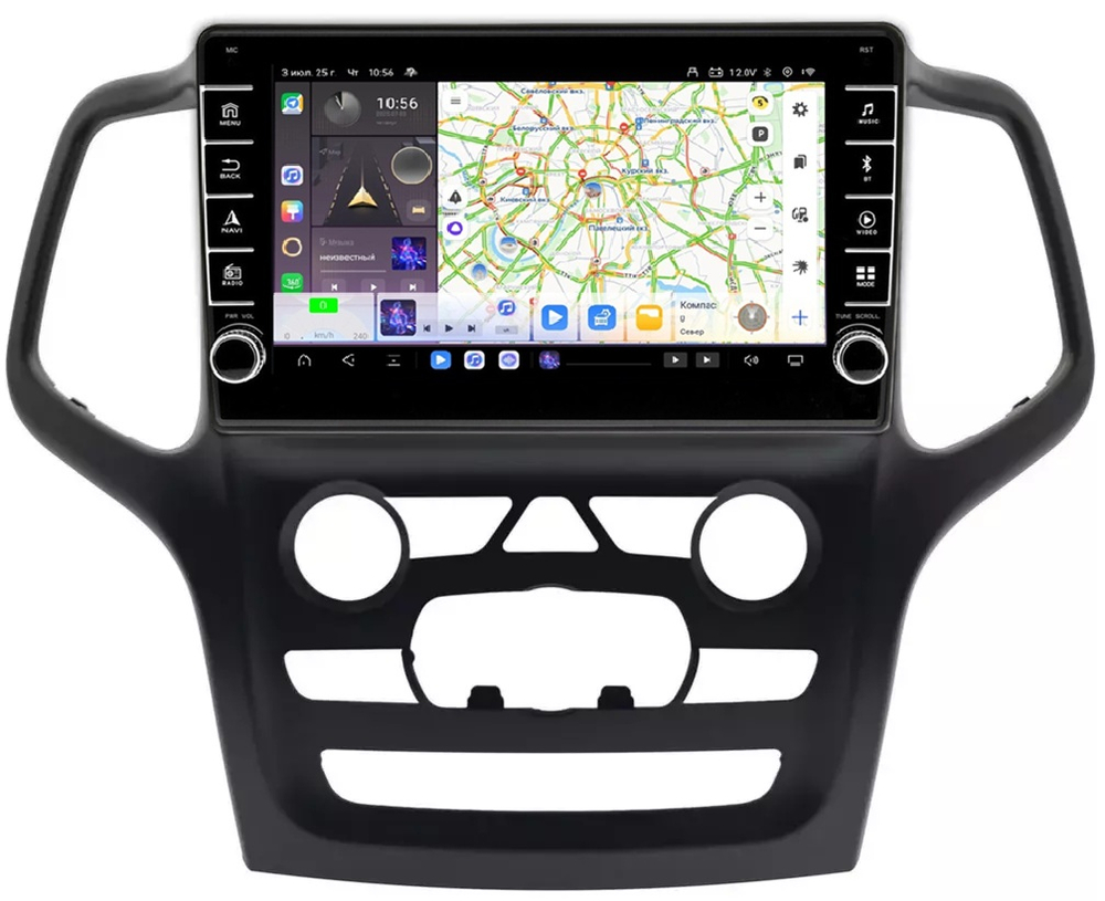 Магнитола для Jeep Grand Cherokee WK2 2013-2021 (взамен 5" экрана) - Carmedia EW-9176-1 (кнопки и крутилки) Android 13, TS20, 6+128Гб, CarPlay, 4G SIM-слот