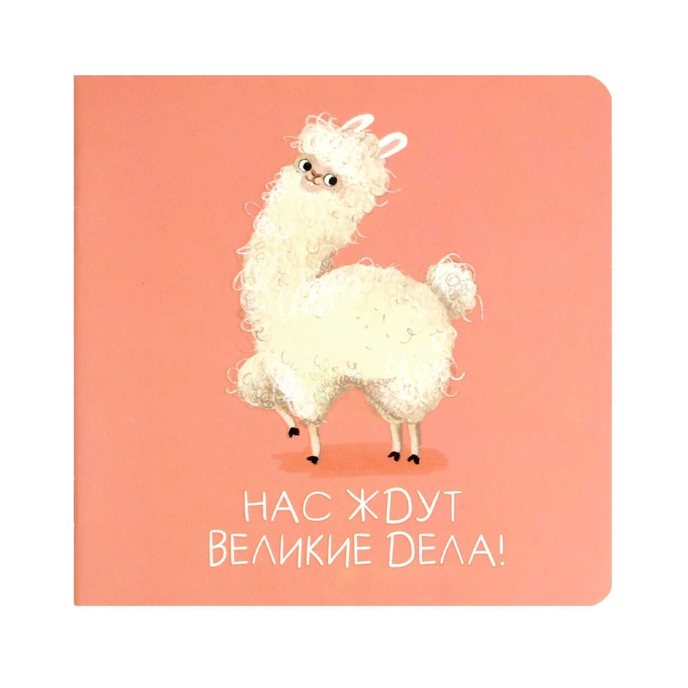 Блокнот 130*130мм 32л скоба "Энергичная лама" кл., выб.УФ-лак