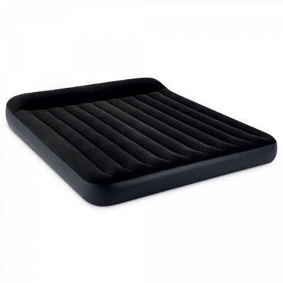 Мaтрас нaдувной Intex с подголовником 64144 Pillow Rest King 183х203х25 см / Крoвать нaдувная Интeкс двухспальная велюровая королевского размера