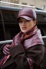 Бейсболка экокожа винный