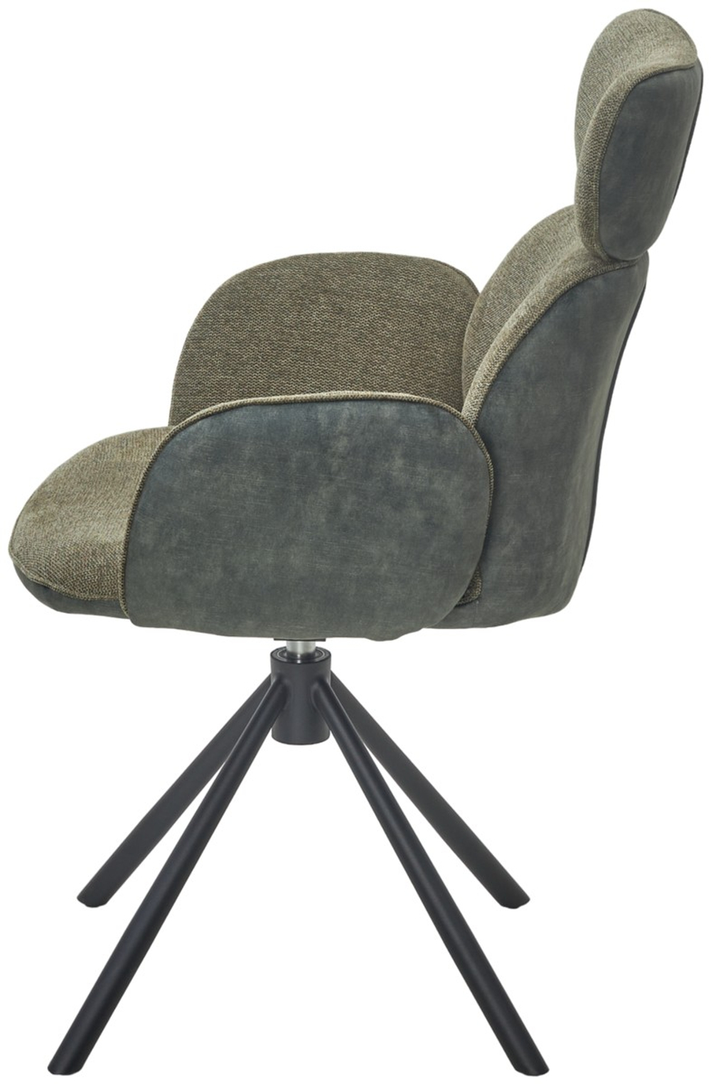 Стул М-City DISAUR Варди (Vardy) поворотный на 360 градусов, Зеленый, ткань, 7525-156 Зеленый, Велюр, Черный