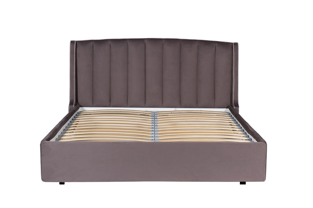 Кровать Garda Decor Одри (Odry) c подъем.мех. велюр лилово-серый Vel19 206*220*120