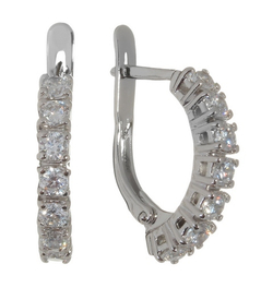 "Вей" серьги в родиевом покрытии из коллекции "Runway" от Jenavi  с английским замком