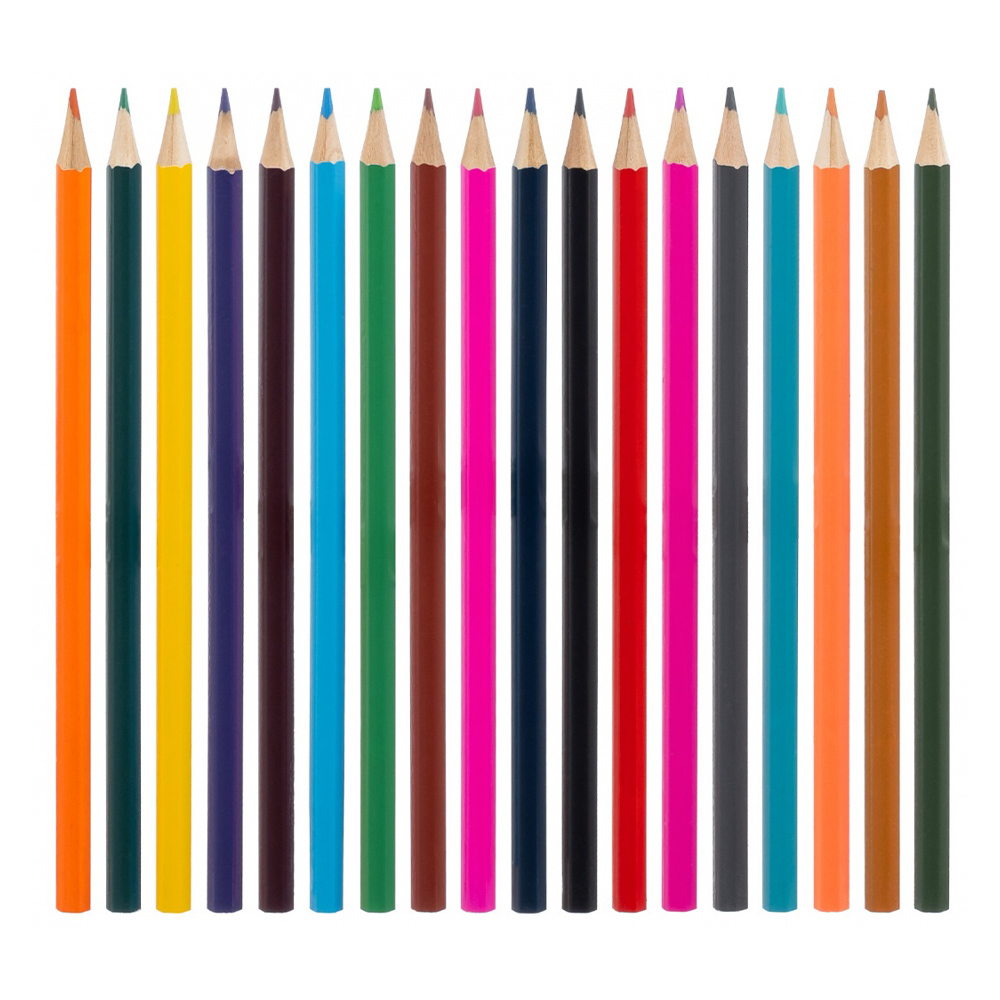 Карандаши цветные, Basir, деревянные, серия "Панда", цветная упаковка, 18 шт