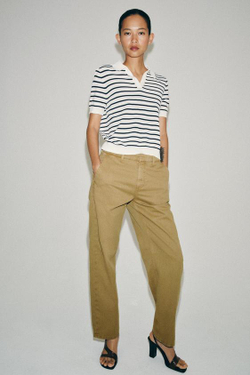 ZARA БРЮКИ ЧИНОС — ZW COLLECTION, ХАКИ